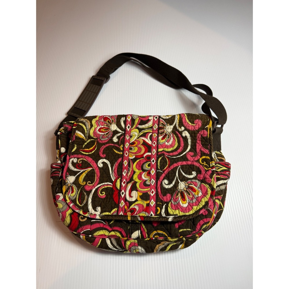 Vera Bradley retired Puccini pattern Quilted Messenger Bag Floral Crossbody